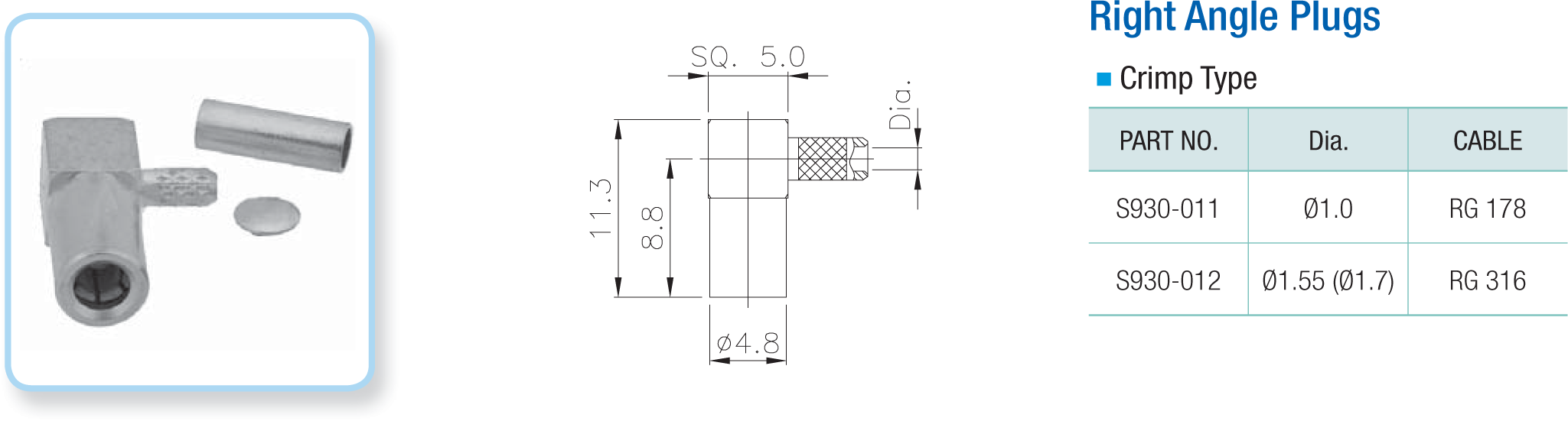 SSMB Coaxial Connectors