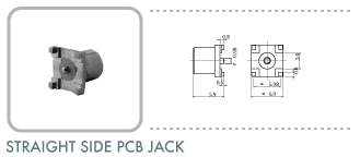  MCX Coaxial Connector - PCB Connector, Straight Side PCB Jack
