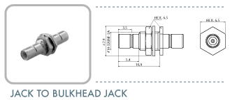 SMB Coaxial Connectors - Adaptors, Jack to Bulkhead Jack